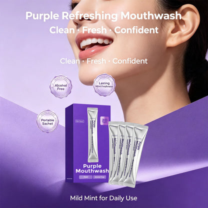 Purple Mouthwash Strips Alcohol Free Long Lasting Mint Fresh Breath Remove Stain Tone up Yellow Teeth Portable Mouthwash 20PCS