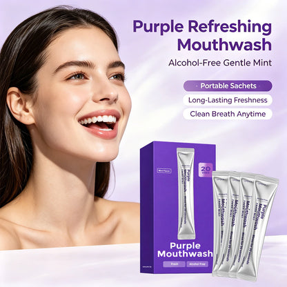Purple Mouthwash Strips Alcohol Free Long Lasting Mint Fresh Breath Remove Stain Tone up Yellow Teeth Portable Mouthwash 20PCS